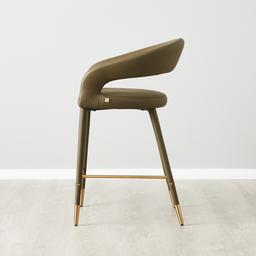 Moulin Sage Green Vegan Leather 66cm Counter Stool - Brushed Gold Legs 	