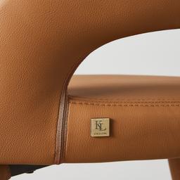 Moulin Walnut Vegan Leather 66cm Counter Stool - Brushed Gold Legs