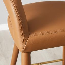 Moulin Walnut Vegan Leather 66cm Counter Stool - Brushed Gold Legs