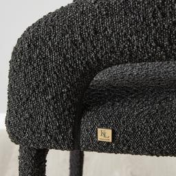 Moulin Black Boucle 66cm Counter Stool - Brushed Gold Legs