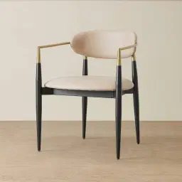 Amy Sand Beige Vegan Leather Dining Chair