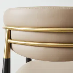 Amy Sand Beige Vegan Leather Dining Chair