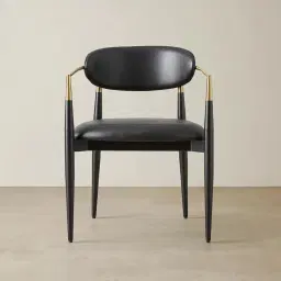 Amy Black Vegan Leather Dining Chair