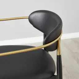 Amy Black Vegan Leather Dining Chair