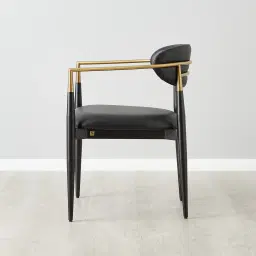 Amy Black Vegan Leather Dining Chair