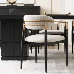 Amy Dove Grey Woven Fabric Dining Chair