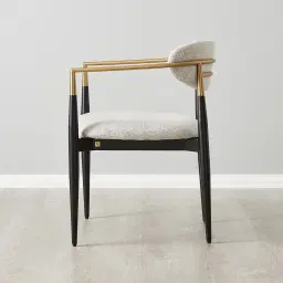 Amy Dove Grey Woven Fabric Dining Chair