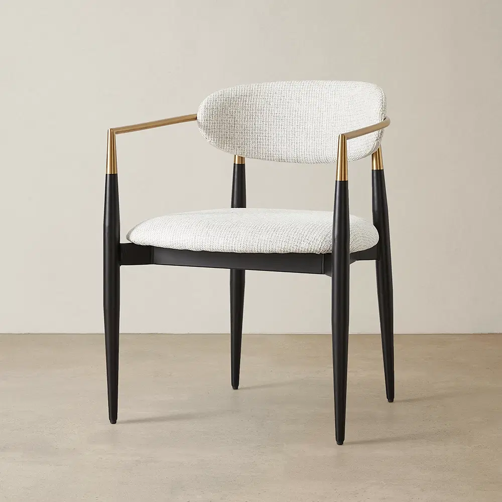 Amy Dove Grey Woven Fabric Dining Chair