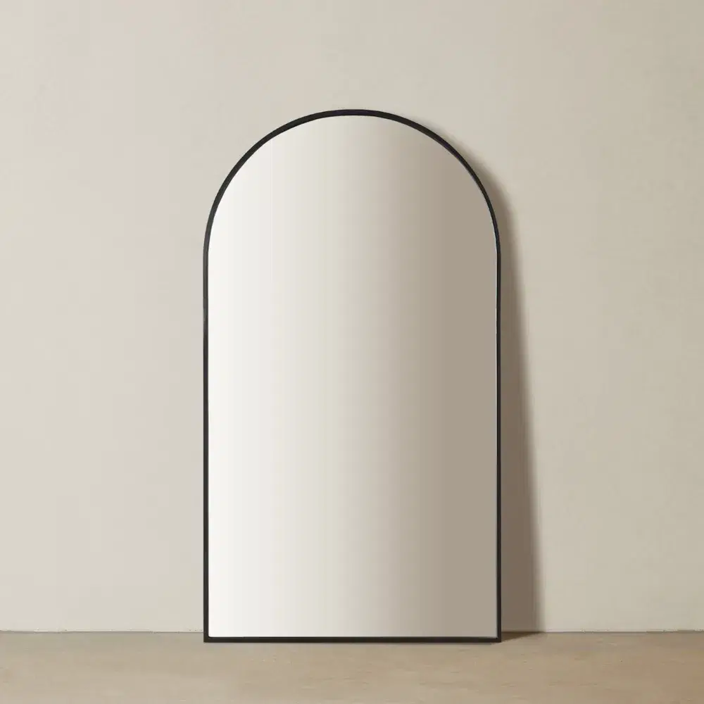 Ronson Black Arched Floor Mirror