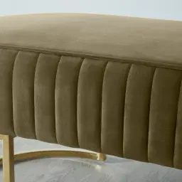 Hilda II Olive Green Velvet Ottoman