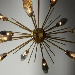 Dragonfly Smoke Grey Glass Chandelier 