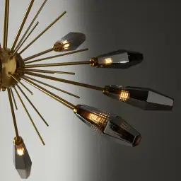 Dragonfly Smoke Grey Glass Chandelier 