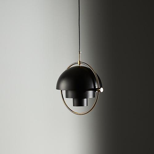 Selene Brushed Gold Metal Chandelier - 28 cm Black Metal Shade