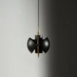 Selene Brushed Gold Metal Chandelier - 28 cm Black Metal Shade