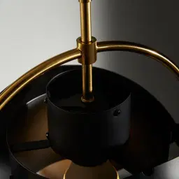 Selene Brushed Gold Metal Chandelier - 28 cm Black Metal Shade