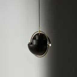 Selene Brushed Gold Metal Chandelier - 28 cm Black Metal Shade