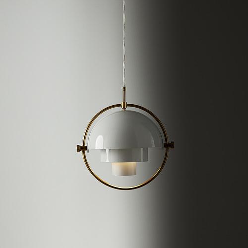 Selene Brushed Gold Metal Chandelier - 28 cm White Metal Shade