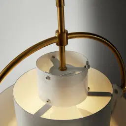 Selene Brushed Gold Metal Chandelier - 28 cm White Metal Shade