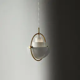 Selene Brushed Gold Metal Chandelier - 28 cm White Metal Shade