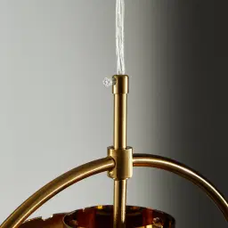 Selene Brushed Gold Metal Chandelier - 28 cm Brushed Gold Metal Shade