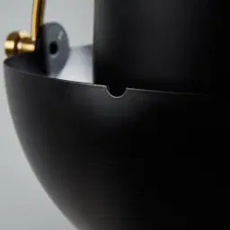 Selene Brushed Gold Metal Chandelier - 38 cm Black Metal Shade