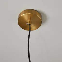 Selene Brushed Gold Metal Chandelier - 38 cm Black Metal Shade