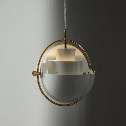 Selene Brushed Gold Metal Chandelier 38cm White Metal Shade