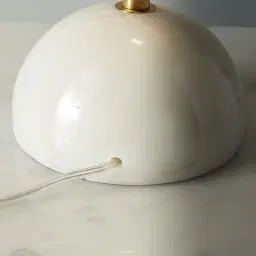 Gwen White Marble Table Lamp - Black Metal Shade