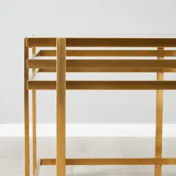 Grazia Brushed Gold Stainless Steel Side Table