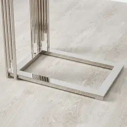 Jules Polished Silver Stainless Steel Side Table