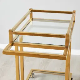 Ciara Brushed Gold Stainless Steel Bar Cart