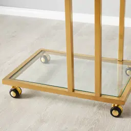 Ciara Brushed Gold Stainless Steel Bar Cart