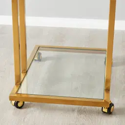 Ciara Brushed Gold Stainless Steel Bar Cart