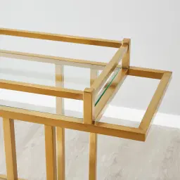 Ciara Brushed Gold Stainless Steel Bar Cart