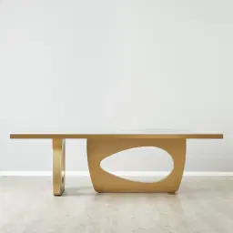 Aspen III White Sintered Stone Dining Table - Brushed Gold Legs