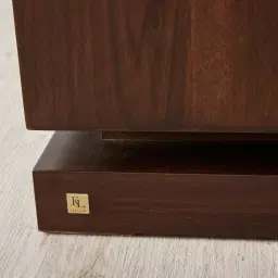 Xandra Dark Walnut Veneer Entertainment Unit-Brass Handles