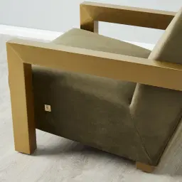 Stellan Olive Green Velvet Occasional Chair-Brushed Gold Legs