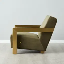 Stellan Olive Green Velvet Occasional Chair-Brushed Gold Legs