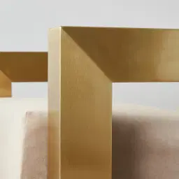 Stellan Beige Velvet  Occasional Chair-Brushed Gold Stainless Steel Legs