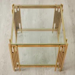 Lindsay Polished Gold Stainless Steel Side Table