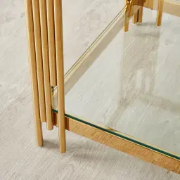 Lindsay Polished Gold Stainless Steel Side Table