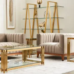 Lindsay Polished Gold Stainless Steel Side Table