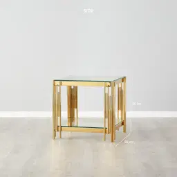 Lindsay Polished Gold Stainless Steel Side Table