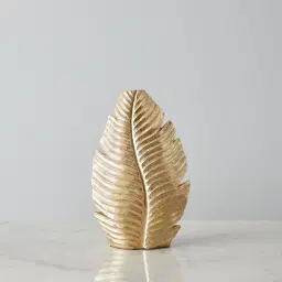 Platano Leaf Gold Resin Vase-Short