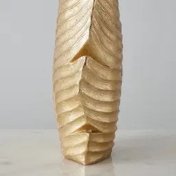 Platano Leaf Gold Resin Vase-Short