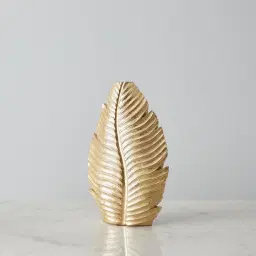 Platano Leaf Gold Resin Vase-Short