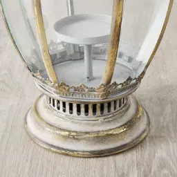 Lois Antique Gold Metal Standing Lantern