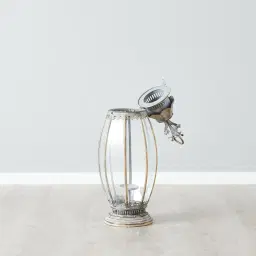 Sibyl Antique Gold Metal Standing Lantern
