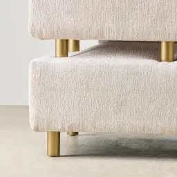 Malta II 3-Seater Powder White Chenille Fabric Sofa