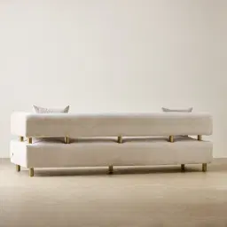 Malta II 3-Seater Powder White Chenille Fabric Sofa